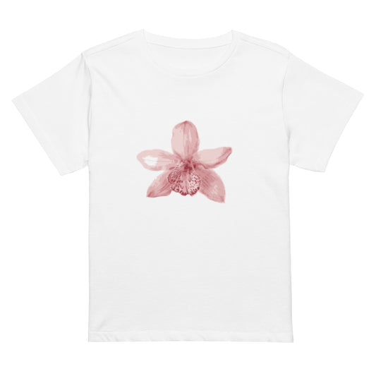 'Pink petal' high-waisted t-shirt